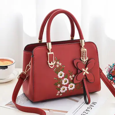 Damen-Schultertasche im chinesischen Stil mit Blumenmuster - 3