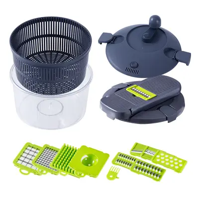 Vegetable Dehydrator and Chopper 2-in-1 Colander Vegetable Cutter Multifunctional Shredder Slicer Manual Vegetable and Fruit Salad Maker for Home Kitchen - 7