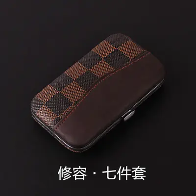 现货指甲刀套装格纹七件套 指甲剪修容修甲美甲工具全套批发盒装 - 10