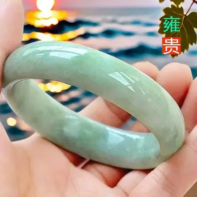 Natural Jade Bracelet Wholesale Guizhou Jade Floating Flower White Jade Bracelet Jade Bangle One Piece Drop Shipping Jadeite