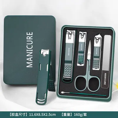Nagelschere Set Edelstahl, tragbar mit Behälter - 11