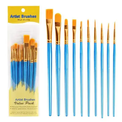 Nylon-Haarpinsel Ölmalpinsel-Set 10er für Kinder - 3