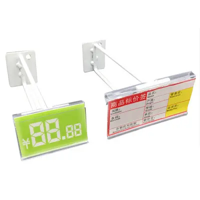 Transparent PVC Shelf Price Tags with Hanging Hook, Hole-Punched
