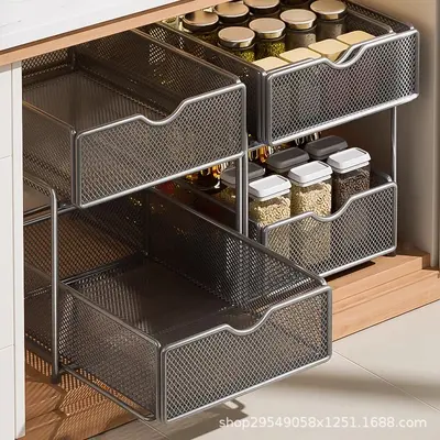 Unterschrank-Schubladenorganizer, doppelschichtig, extra tiefe Körbe