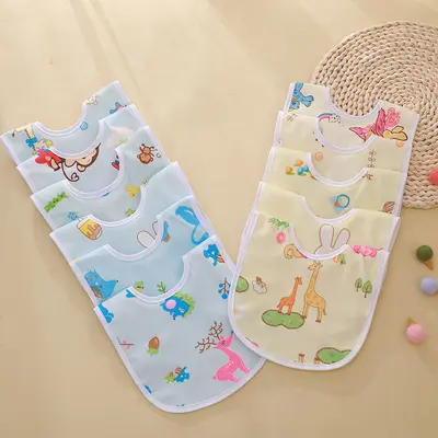 Babyprodukte für 0-3 Jahre alte Babys, Kristallsamt, U-förmig, wasserdicht, Druckknopf-Sabberlätzchen, Baby-Esslatz, Kleinkind-Fronttasche aus Baumwolle - 7
