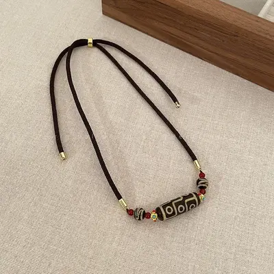 Xizang dokuz gözlü dzi boncuk kolye - 7