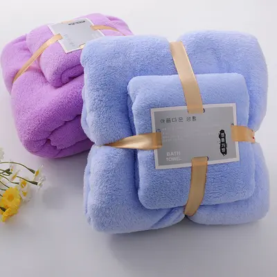 Verdicktes Bade-Handtuch-Set Korallenfleece Mutter-Kind