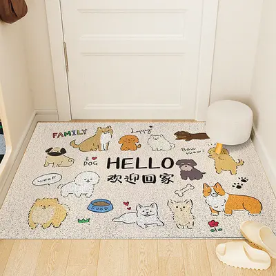 Cuttable Non-Slip PVC Door Mat with Cute Dog Design - 11
