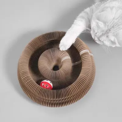 Magnetic Corrugated Cardboard Accordion Cat Scratching Board Durable Cat Toy - 3