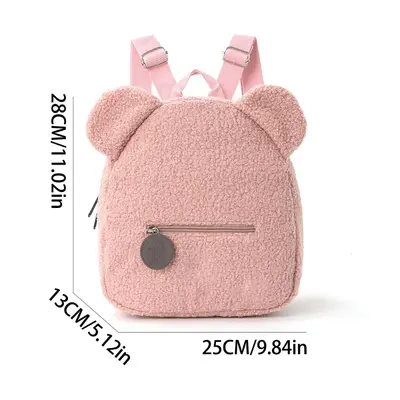 Plush Bear Backpack with Ears, Casual Cartoon Backpack for Children - 4