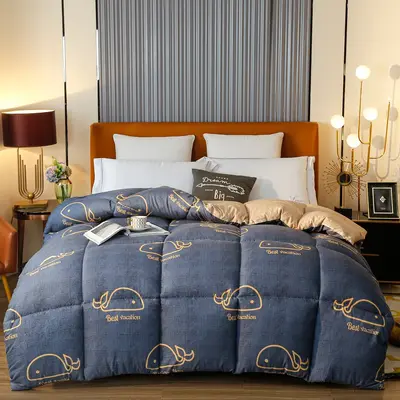 Waschbaumwollbettdecke Frühlings- und Herbstbettdecke verdickte Wärmebettdecke Bettdeckenkern Studentenschlafsaal Einzelbett Doppelbett Baumwollbettdecke
