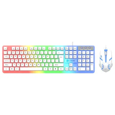 AOC KM100 Wired USB Backlit Keyboard and Mouse Set - 12