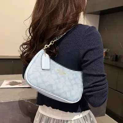 Crescent Underarm Bag with Chain, Single Shoulder Crossbody Women's Bag - 4