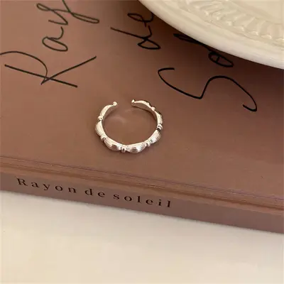 925er Sterlingsilber Zirkon-Ring, Damen, minimalistisches Band - 10