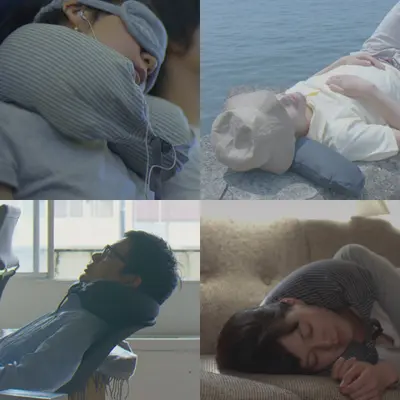 Muji U-shaped neck support pillow for travel and napping