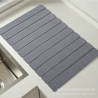 Hard Diatomite Kitchen Countertop Drain Mat Absorbent Mat Bathroom Washbasin Storage Rack Moisture-Proof Mildew-Proof Mat