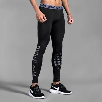 Men's Winter Fleece-Lined Thermal Sports Base Layer Pants, High-Stretch Compression - 8