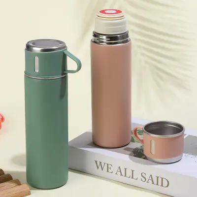 304 Stainless Steel Vacuum Insulated Cup, 3 Lids, Gift Set - 4