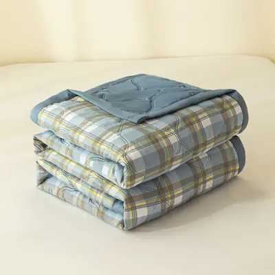 Fresh Style Water-Washed Cotton Brushed Summer Quilt Air-Conditioning Comforter Simple Student Dormitory Single Double Person Summer Cool Quilt Summer Thin Bedding - 4