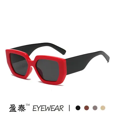 Polygon Retro Square Frame Sunglasses for Men and Women - 5