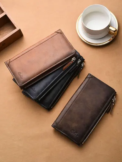 Men's Retro Wallet, Large Capacity, Multi-Card and Coin Compartments - 6