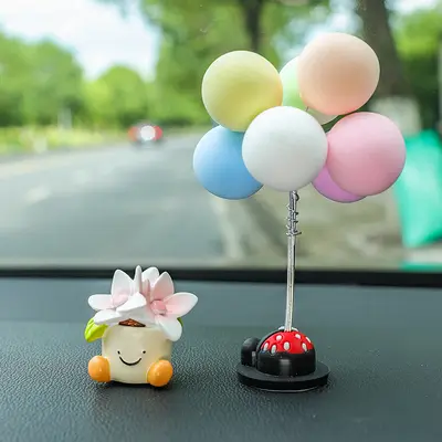 Cute Car Interior Decoration with Mini Potted Flowers - 13
