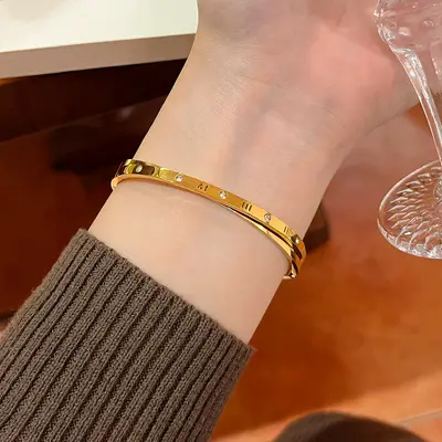 Titanium steel bracelet, silver, non-fading - 13