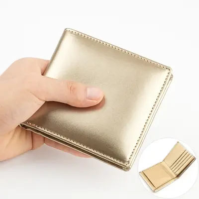 Men's Genuine Leather Bi-Fold Short Wallet, BOX Type - 9
