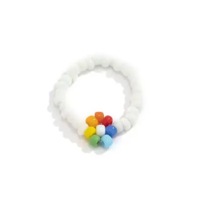 Bohemian Colourful Flower Woven Bead Ring - 7