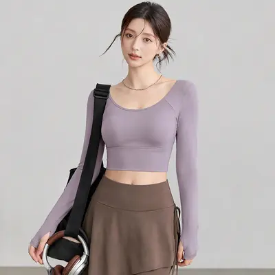 瑜伽服女2026秋冬新款带胸垫运动普拉提健身跑步瑜伽套装女批发 - 8
