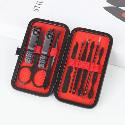 黑色7件套美甲工具家用修甲美容套指甲剪套装现货礼品指甲刀套装 - 9