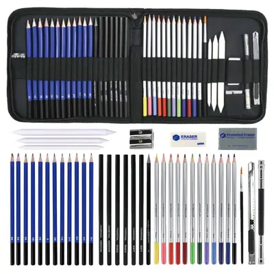 Farbstift-Set mit Skizzen- und Malwerkzeugen - 10