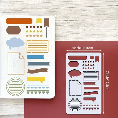 Bullet Journal Şablon Seti, 15 Adet, 4 x 7 inç