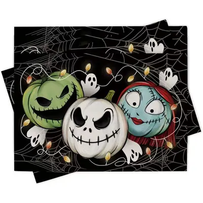 Halloween Ghost Linen Placemat, Waterproof for Restaurant Table
