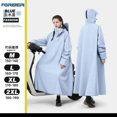 Long raincoat with sleeves for men and women, motorcycle and bicycle - 10