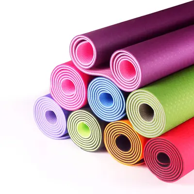 TPE-Yogamatte, 6 mm dick, geruchlos, einfarbig oder zweifarbig, LOGO-Aufdruck möglich - 4