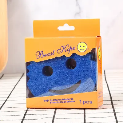 Smiley Face Sponge, Loofah-Style Kitchen Dishwashing Scrubber - 8