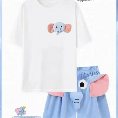 Men's Summer Pajama Shorts, Loose Fit, Cute Squeaky Design