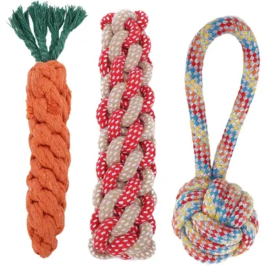 Dog Rope Knot Chew Toy, Durable, Teeth Cleaning, for Small and Large Dogs - 6
