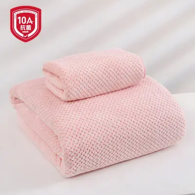 A sınıfı anne ve bebek sınıfı mercan kadife yetişkin banyo havlusu, emici, çabuk kuruyan, genişletilmiş ve kalınlaştırılmış, ev tipi banyo havlusu, %100 pamuk. - 12