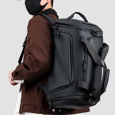Multifunctional men's fitness bag, shoulder strap, large capacity travel