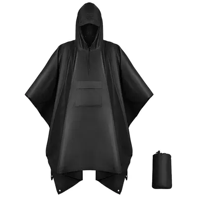 Cape raincoat sunshade multifunctional 3-in-1 ground mat backpack mountaineering outdoor camouflage tactical hooded cape poncho - 7