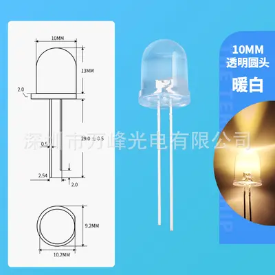 F10 LED Lamp Bead 10mm, Multiple Color Options - 8