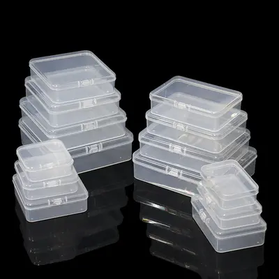 Rechteckige PP-Kunststoffbox, rechteckige Lagerkiste, transparente Lagerkiste, kleine Produktverpackungsbox, Großhandel