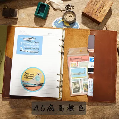 A5 Leather Thread-Bound Travel Journal, Handmade Notebook - 10