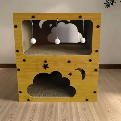 Modular Cat Bed with Scratching Board and Climbing Frame - 5