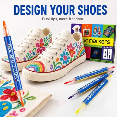 Dual-head fabric pen, UV-resistant, washable - 5