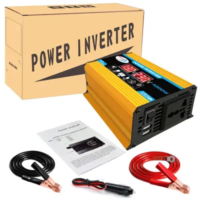 300W İnvertör 12V-220V/110V, Araç ve Ev Kullanımı, Çift USB ve Ekranlı Taşınabilir - 10