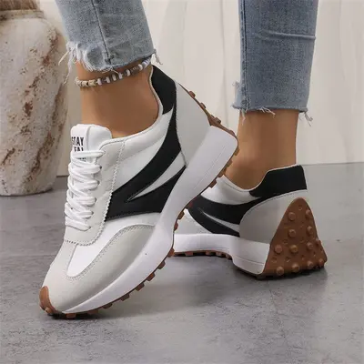 Damen Retro Dad-Schuhe mit dicker Sohle, Plateau-Freizeitsneaker