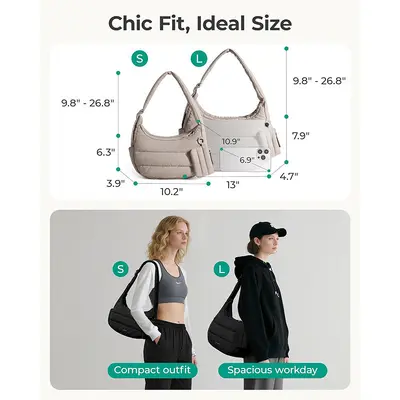 Leichte lässige Damen-Achseltasche, Umhängetasche zum Schrägtragen für Pendler
